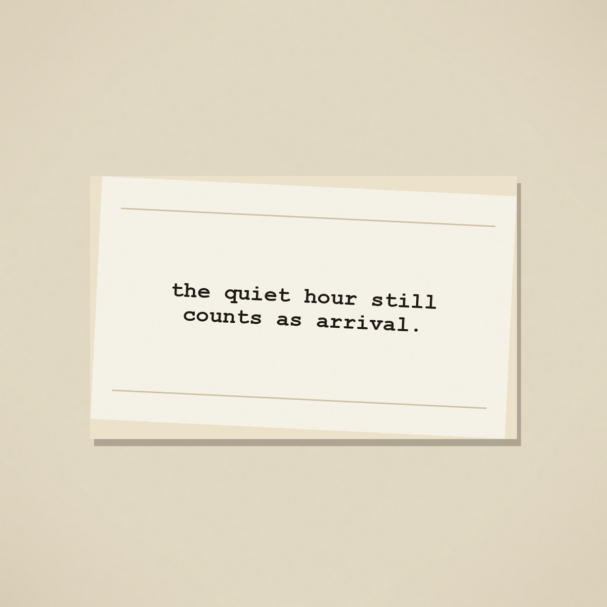 a typewritten slip of paper on the cafe counter, dated sunday · july 12, 2026