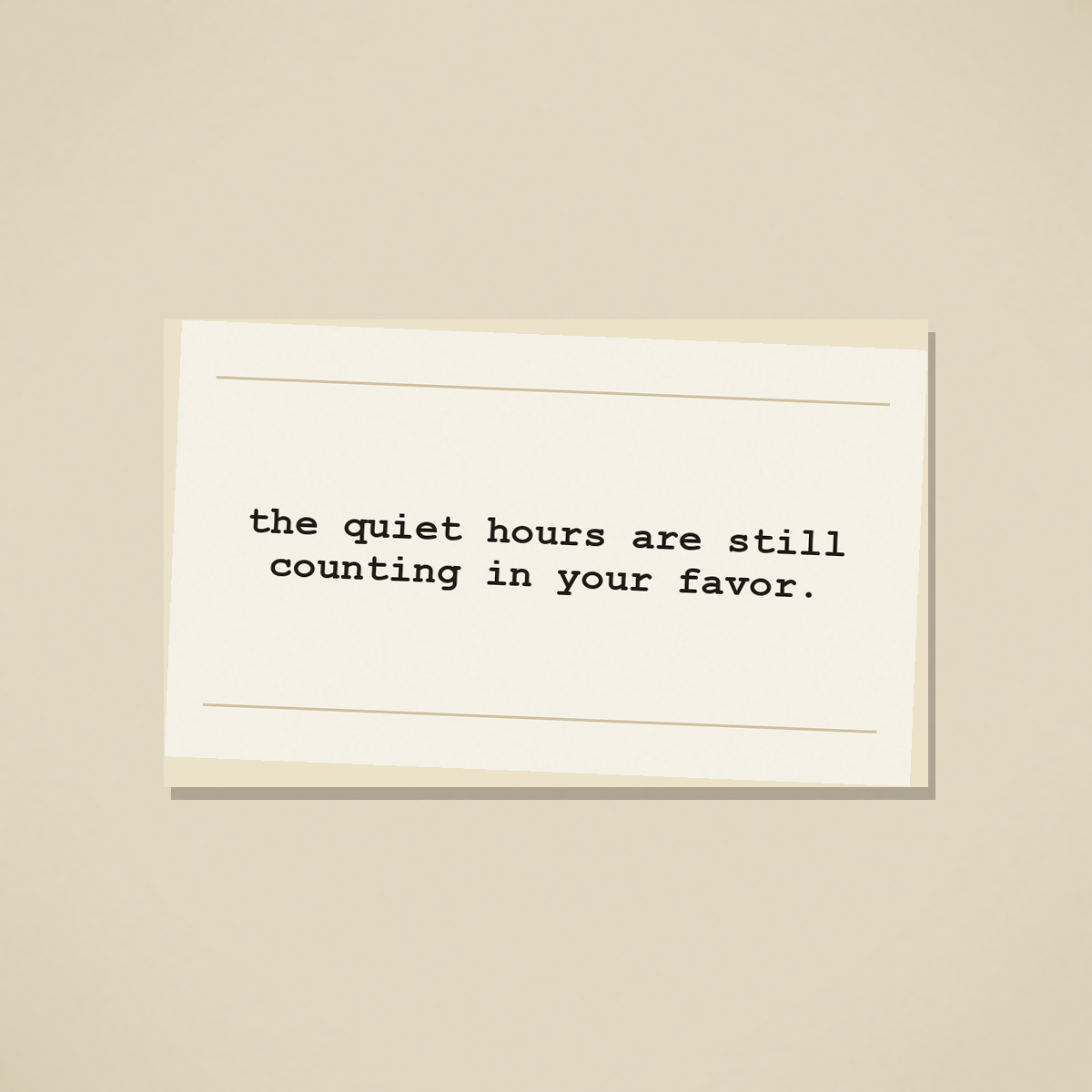 a typewritten slip of paper on the cafe counter, dated sunday · july 19, 2026