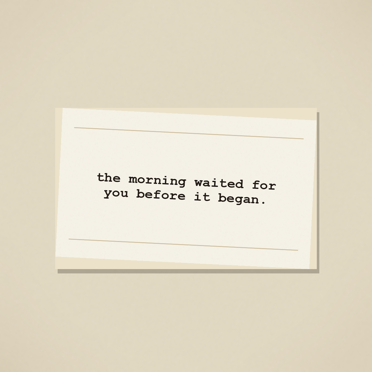 a typewritten slip of paper on the cafe counter, dated sunday · september 13, 2026